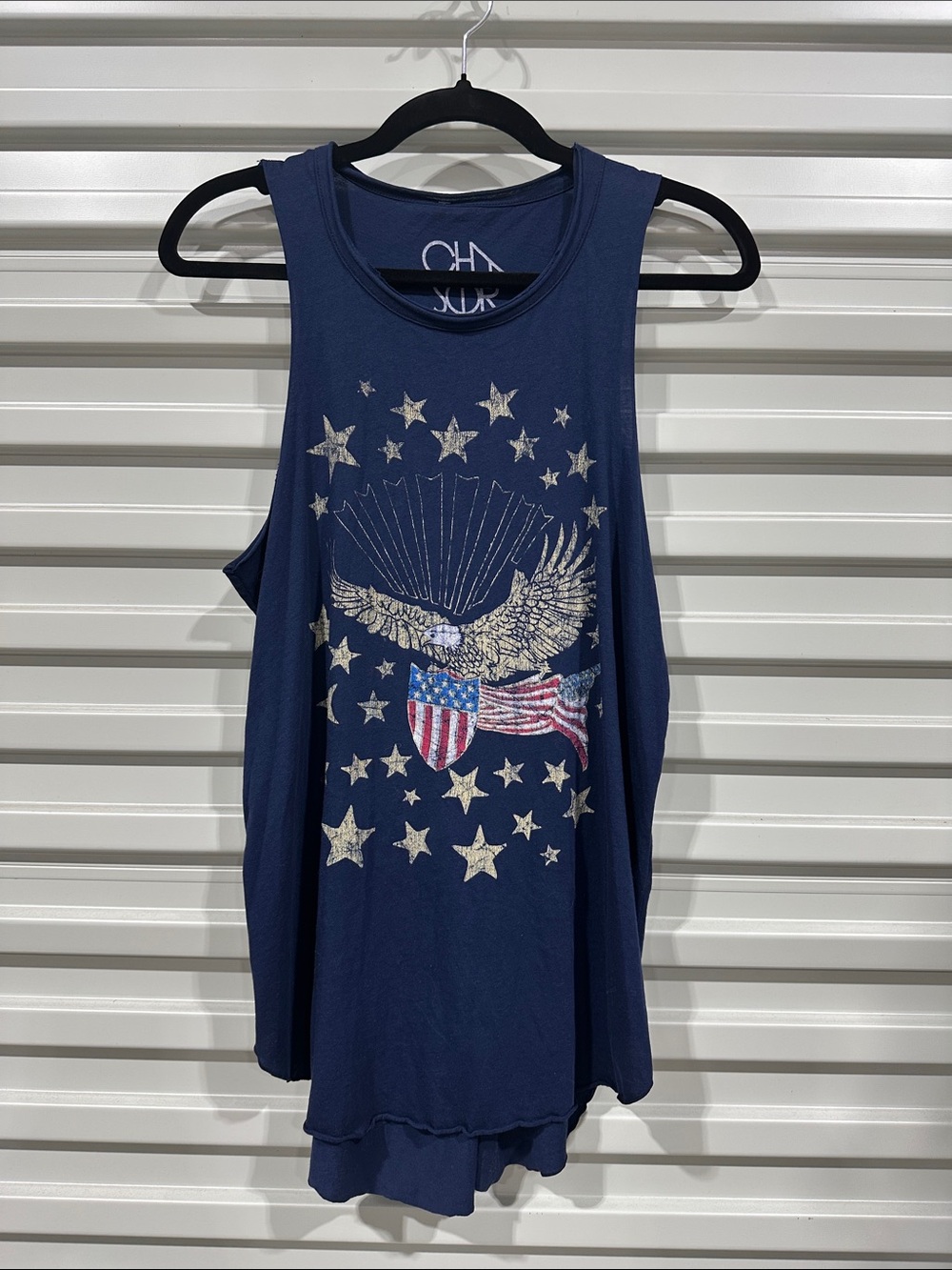 Chaser Navy Graphic Eagle Tank with Flag Shield
